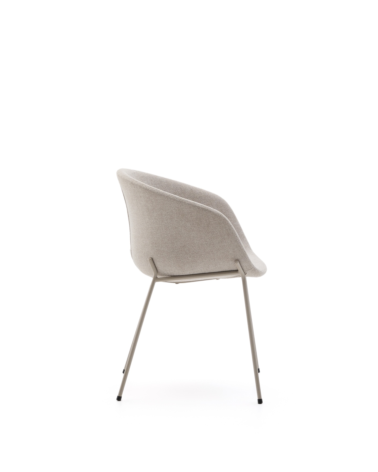 Стул Yvette из бежевого шенилла и стальными ножками бежевого цвета La Forma (ex Julia Grup)