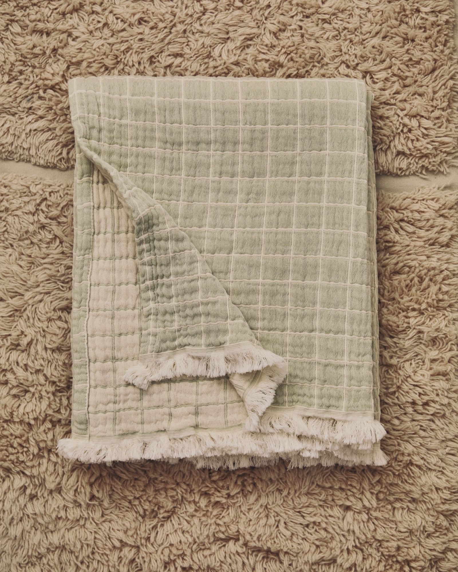 Комплект из 2 чехлов для подушек Tivaro из хлопкового жаккарда в светло-зеленую клетку 30 х 50 La Forma (ex Julia Grup)