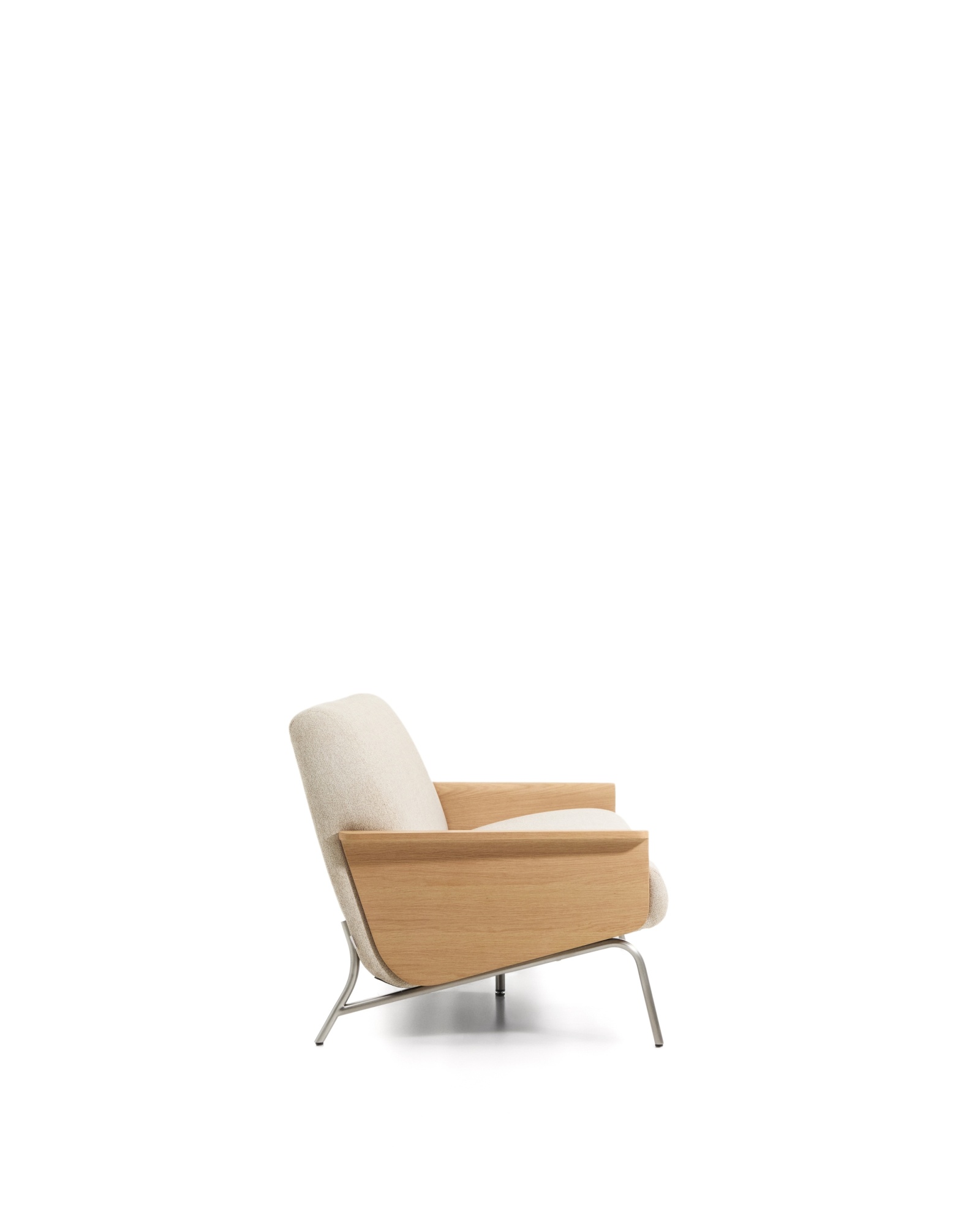 3-местный диван Amsen бежевый с подлокотниками из шпона дуба La Forma (ex Julia Grup)