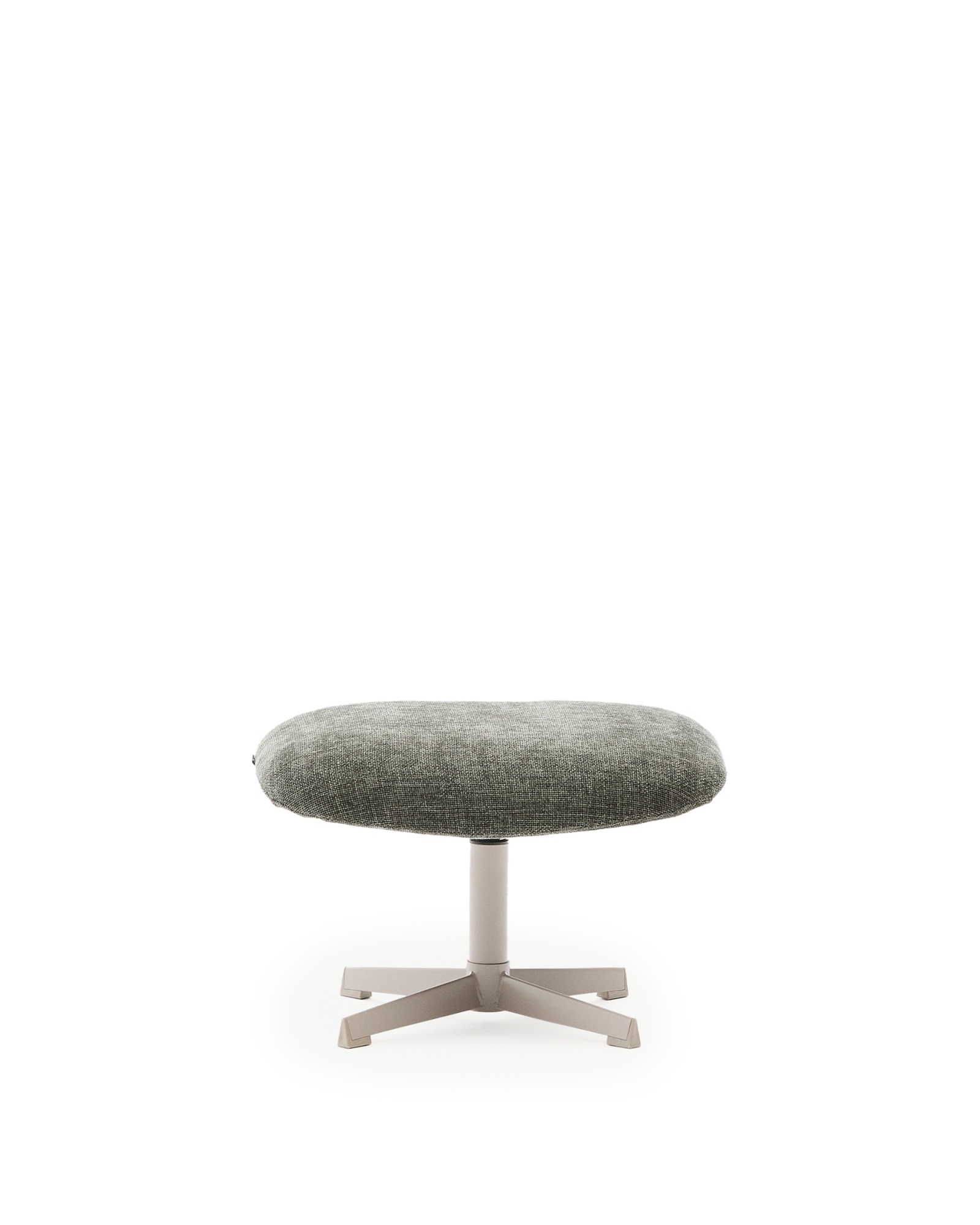 Teryl Пуф из шенилла зеленого цвета с серым металлом La Forma (ex Julia Grup)