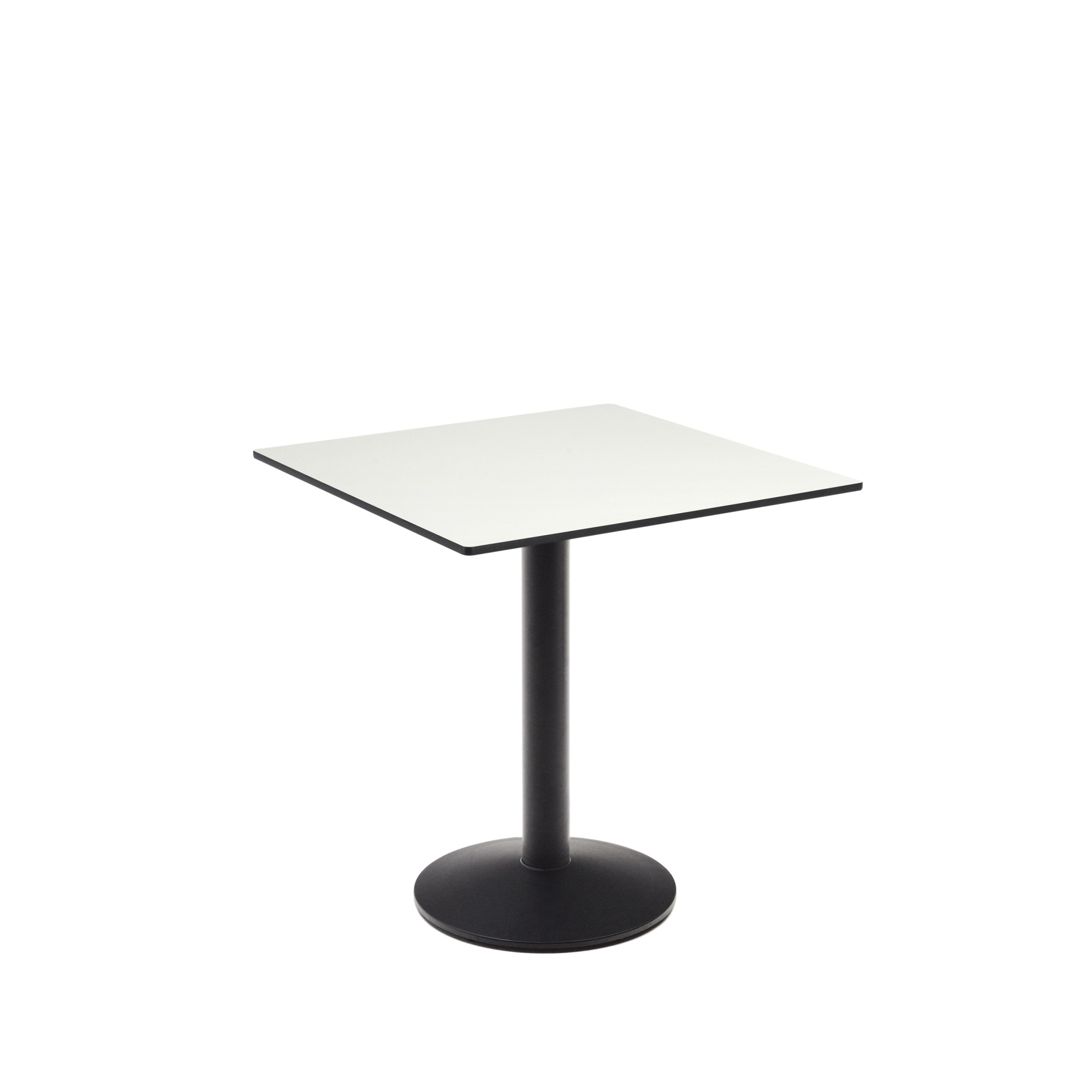 Esilda Уличный стол белый на черном металлическом основании 70 x 70 x 70 см La Forma (ex Julia Grup)