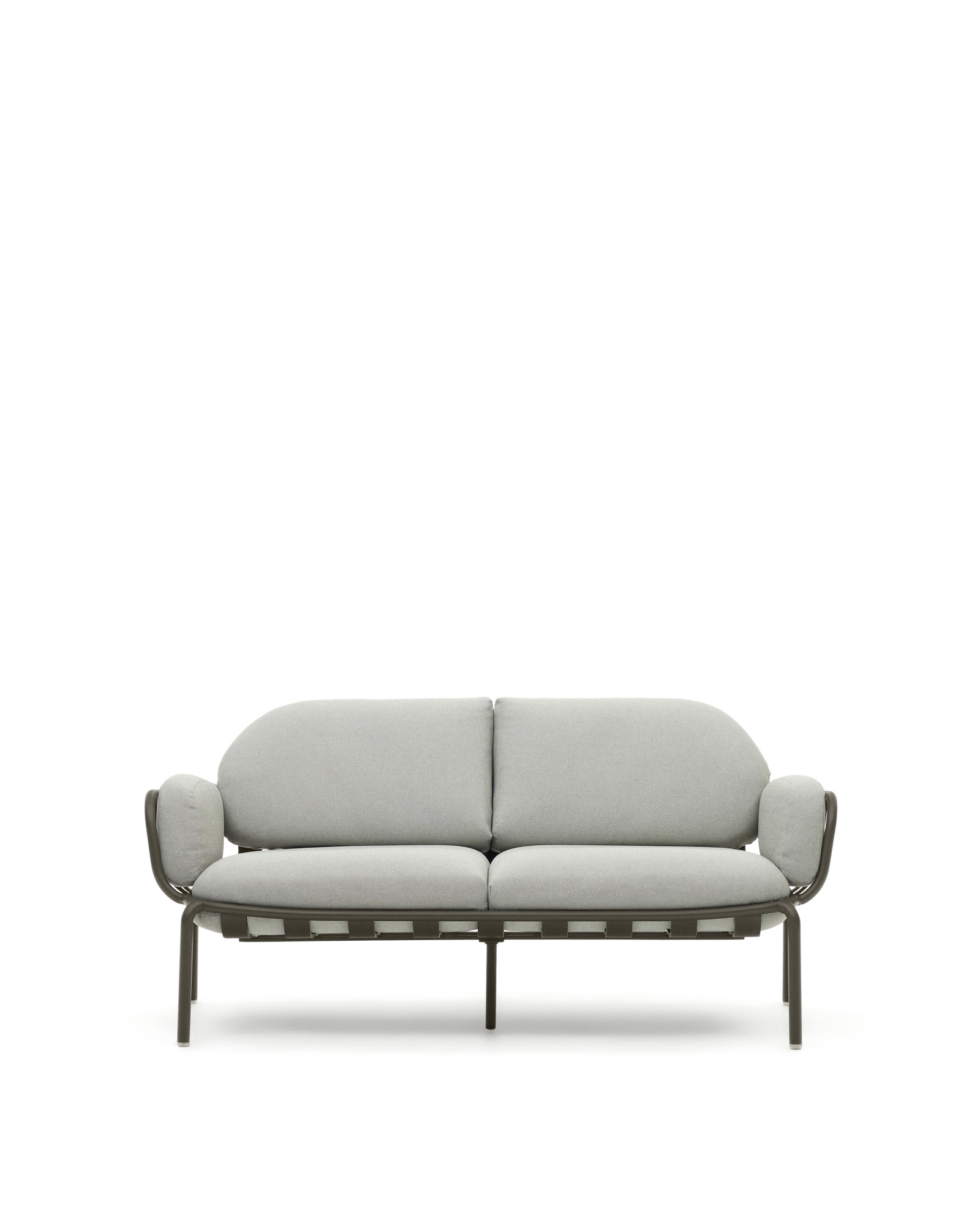 Уличный диван Joncols из серой ткани и зеленым алюминиевым каркасом 164 см La Forma 481935