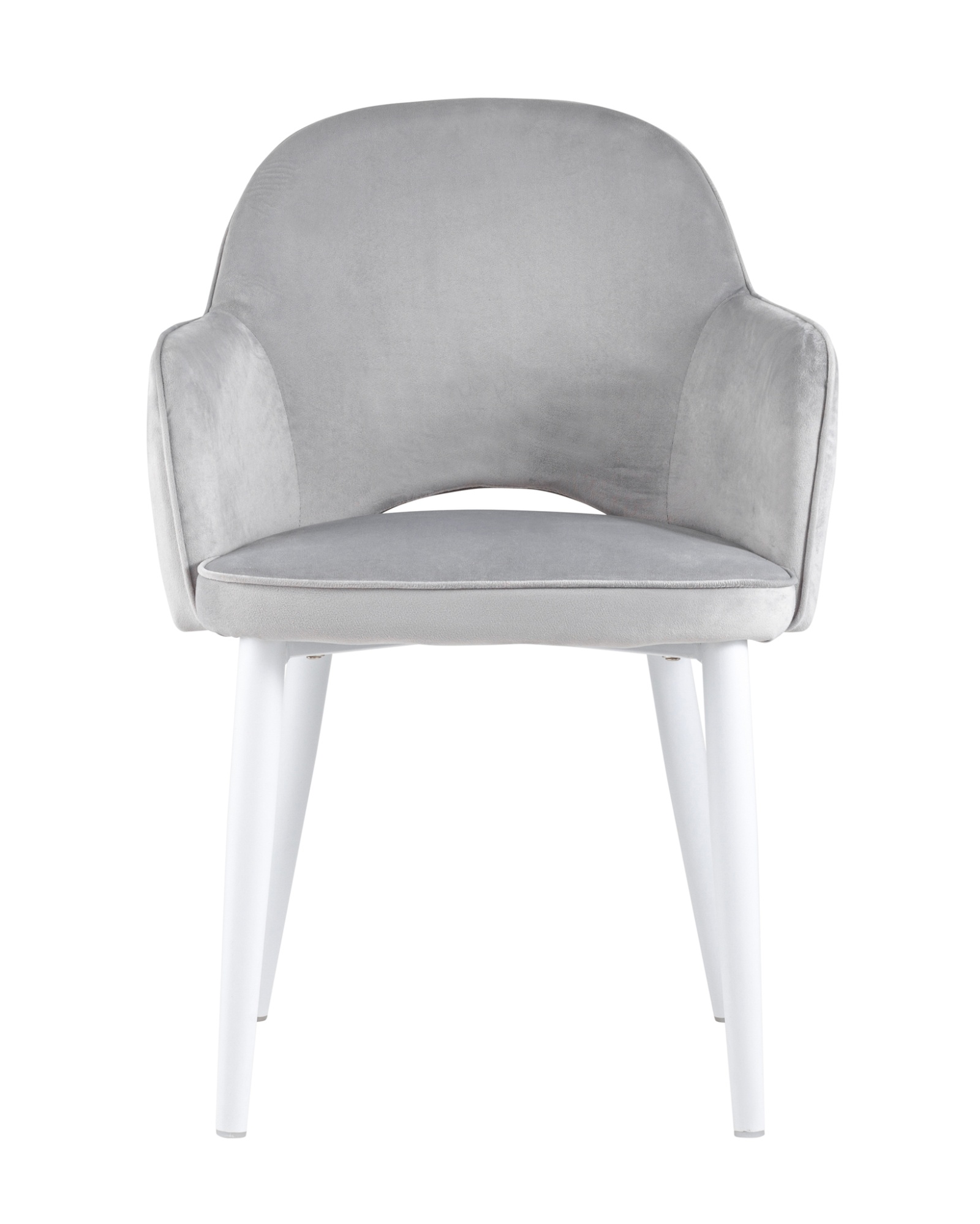 Стул Венера велюр серый ножки белые Stool Group