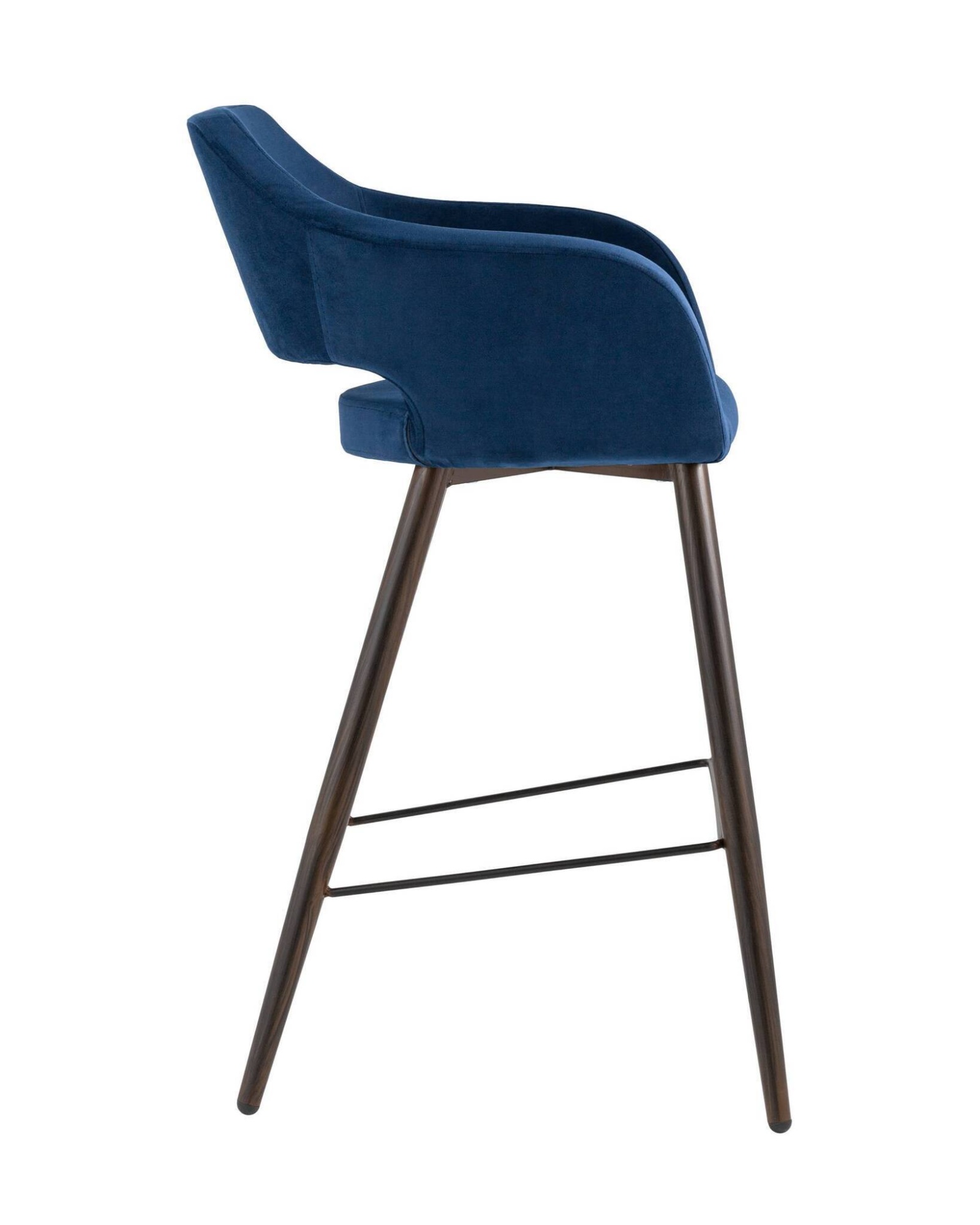 Стул барный Саймон велюр тёмно-синий Stool Group