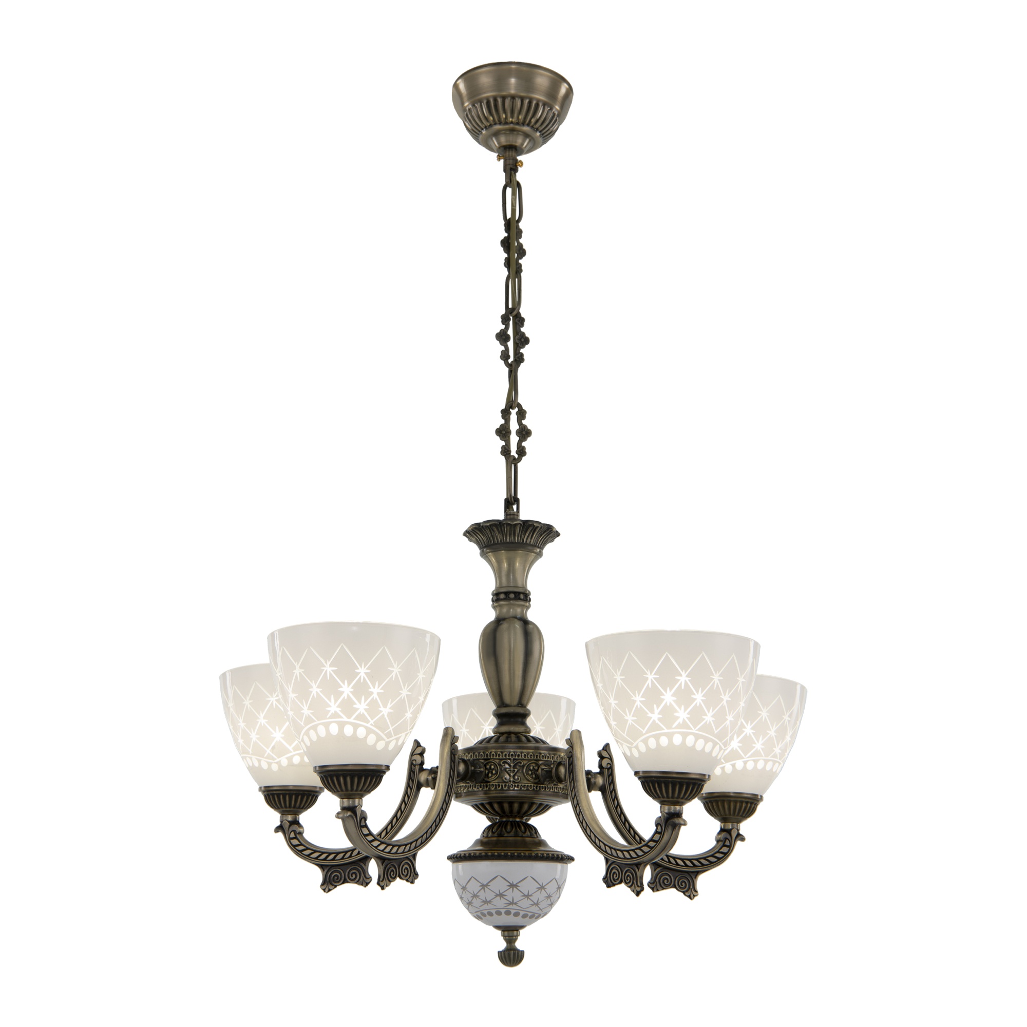 Люстра с плафонами 343837/5 AB Arte Milano