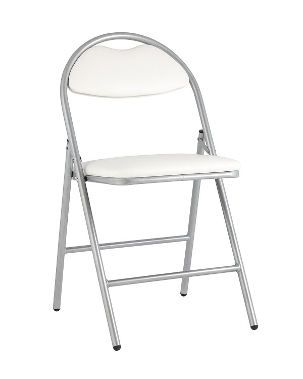 Стул складной Hagen экокожа белый каркас металлик Stool Group