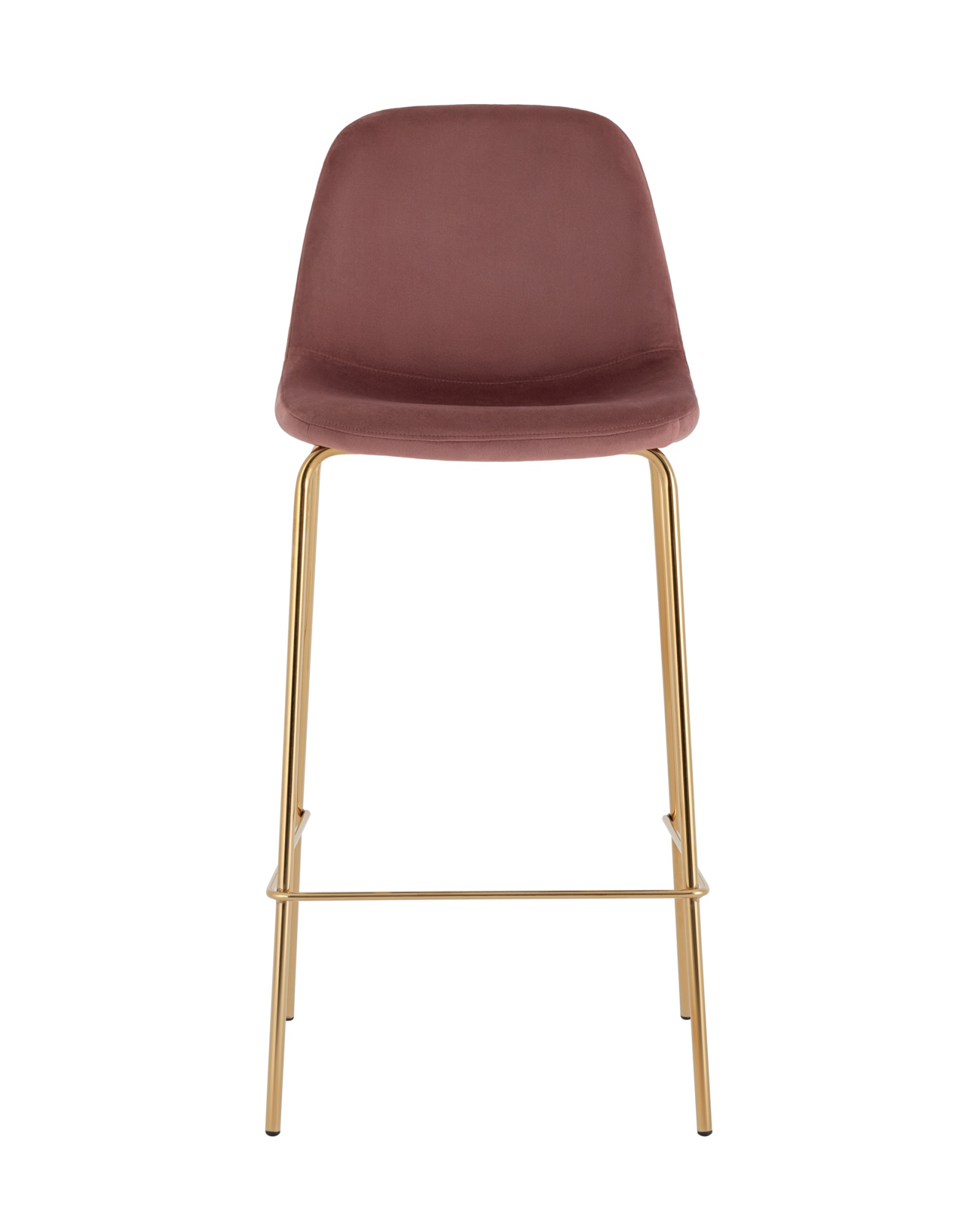 Стул полубарный Валенсия SN велюр розовый золотые ножки Stool Group