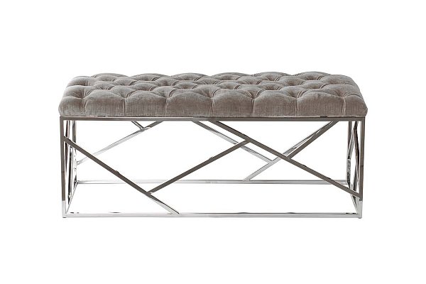 Банкетка серая велюровая Garda Decor GY-BEN7834-GR