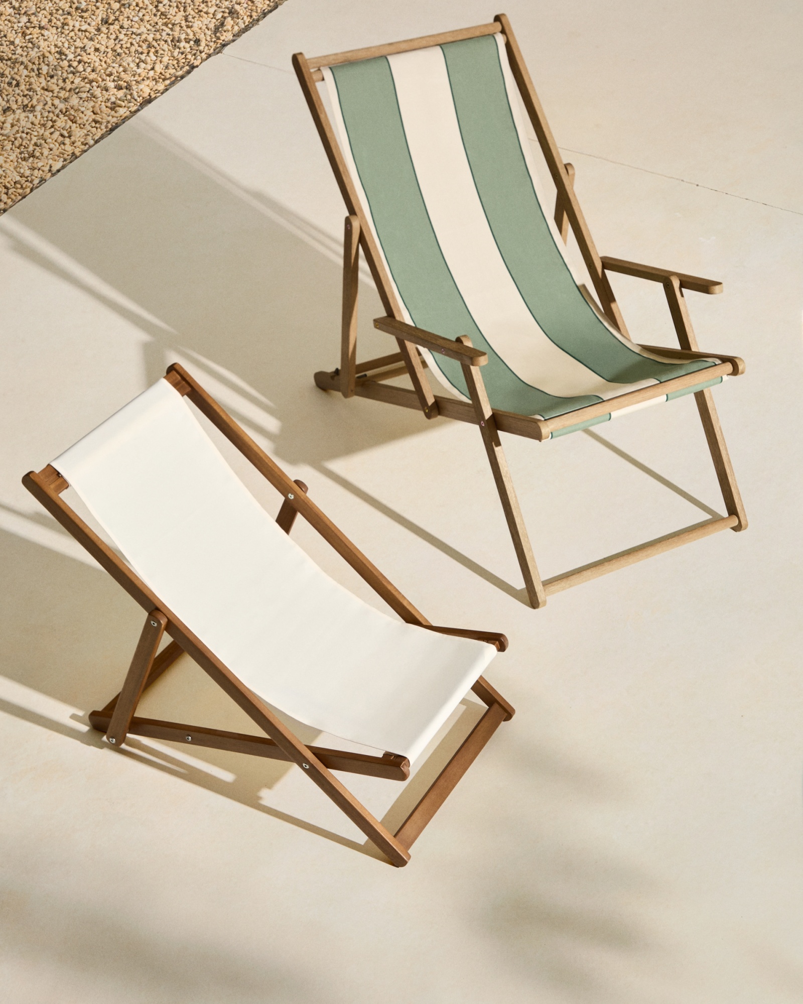 Adredna Детское складное кресло-шезлонг бежевого цвета из акации La Forma (ex Julia Grup)