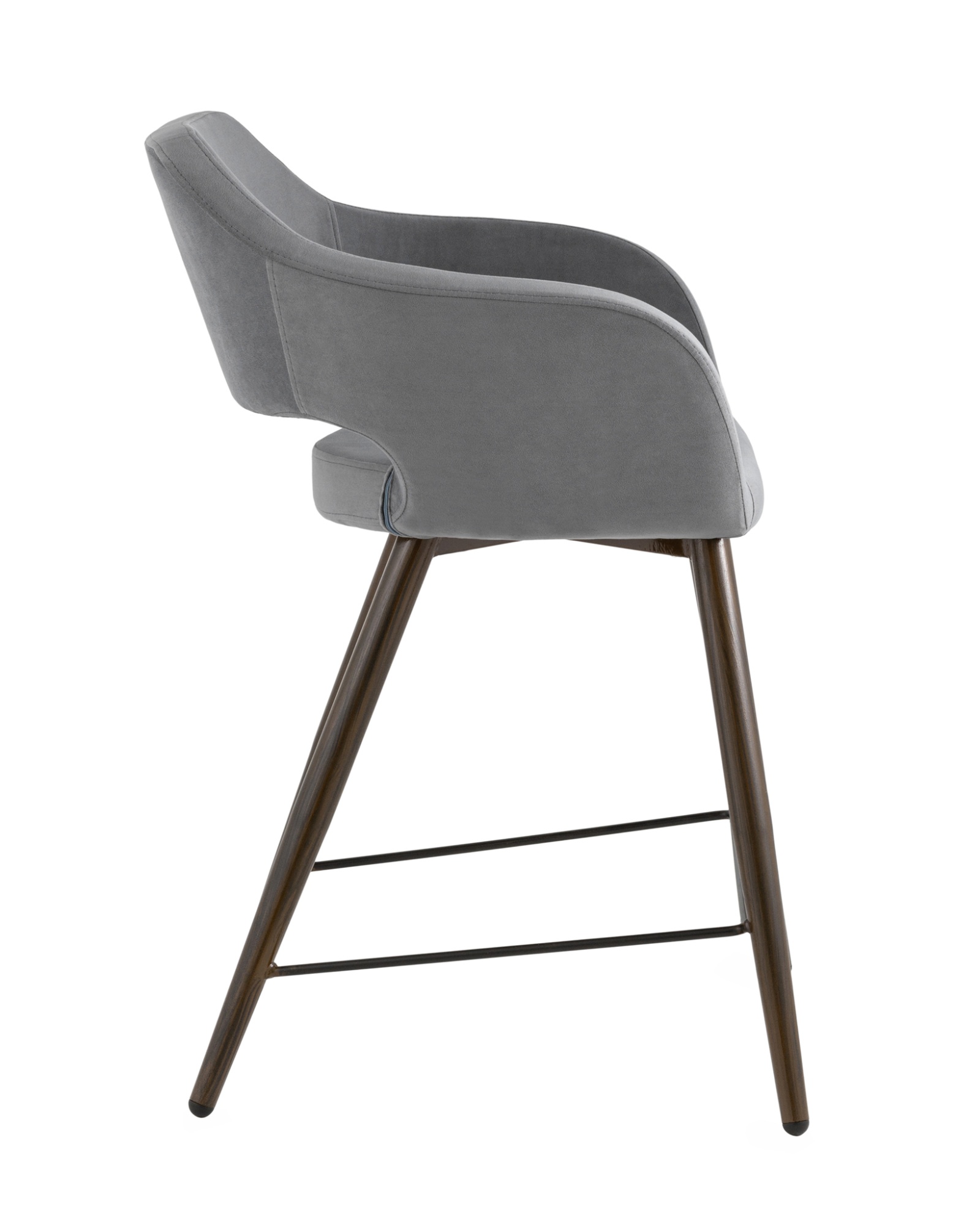 Стул полубарный Саймон велюр тёмно-серый Stool Group