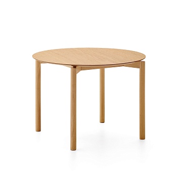 Круглый стол Indara из шпона и каучукового дерева с натуральной отделкой Ø100 La Forma (ex Julia Grup)