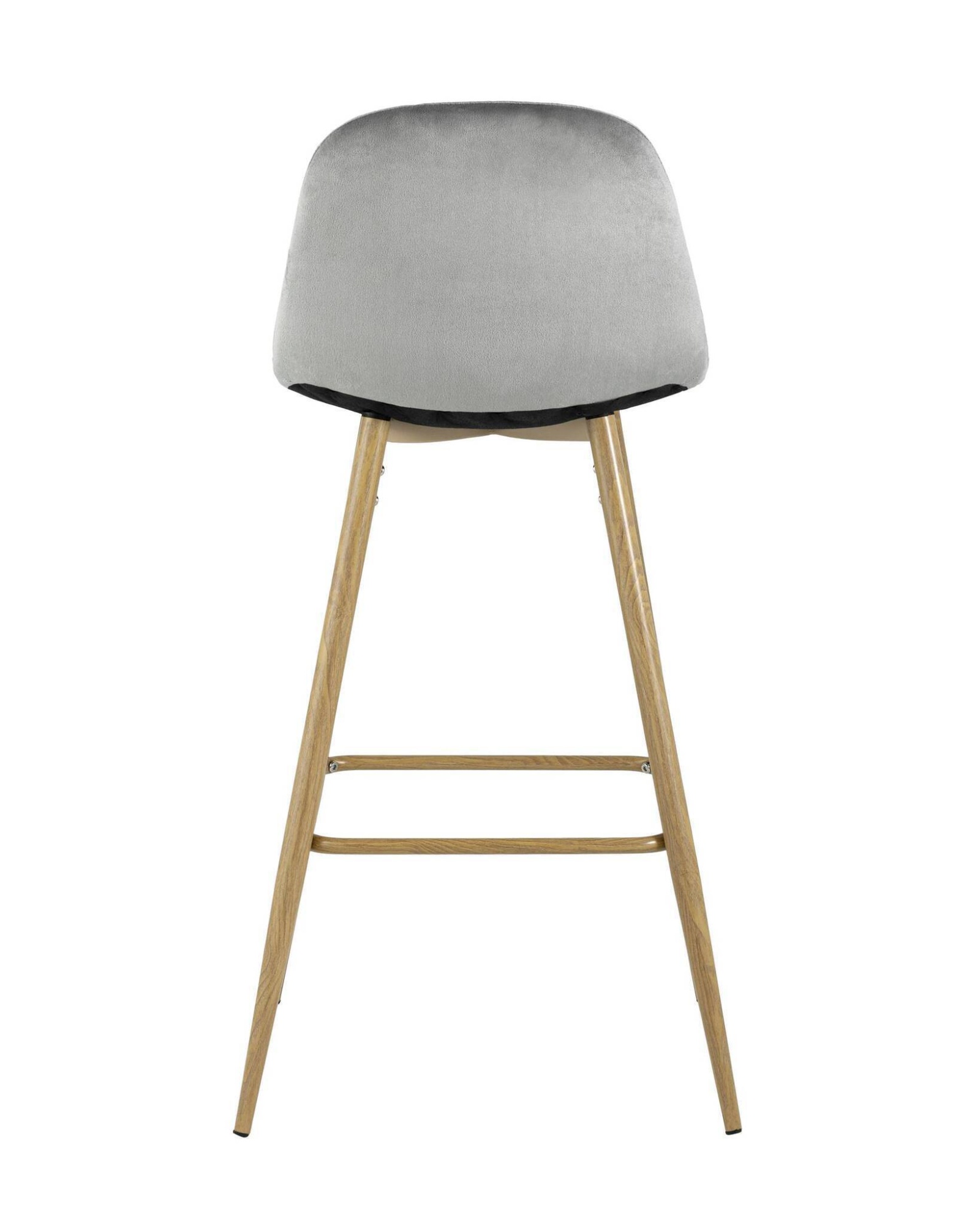 Стул барный Валенсия велюр серый ножки цвет дерево Stool Group