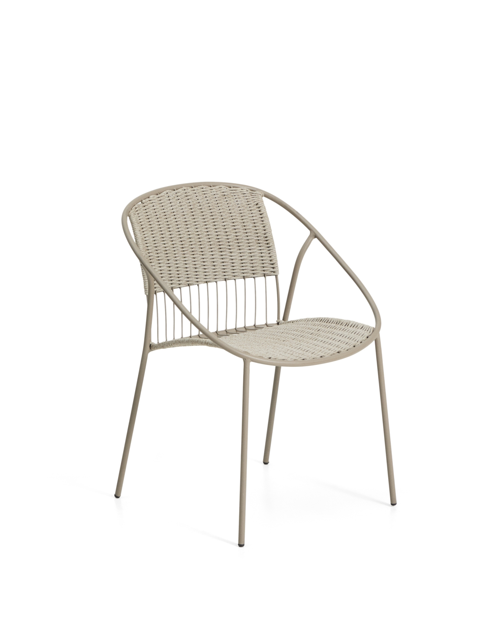 Стул уличный Atrani из стали и веревки цвета таупе La Forma 481371