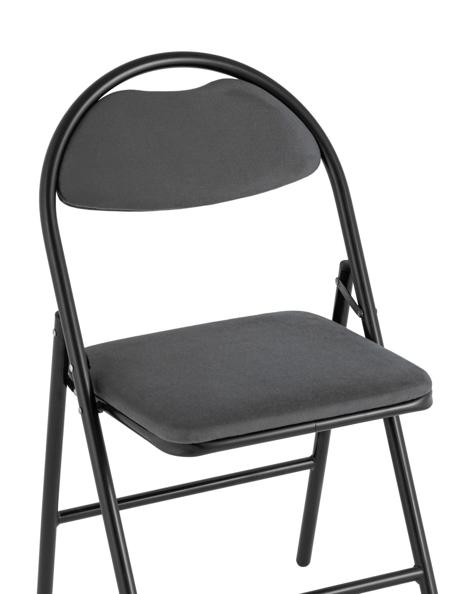 Стул складной Hagen велюр тёмно-серый каркас черный Stool Group