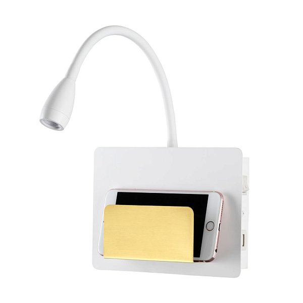 Настенный светильник-полка с подсветкой/USB Odeon Light 4243/3WL