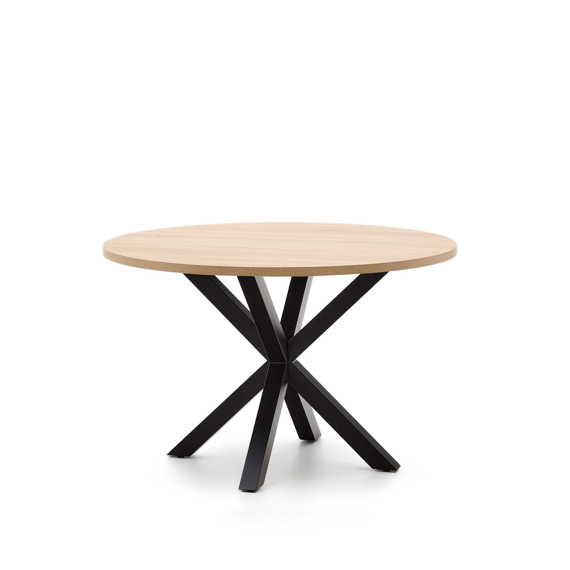 ARYA Стол  Ø 119 с бежевой столешницей с отделкой из меламина на стальных ножках с черной отделкой La Forma (ex Julia Grup)