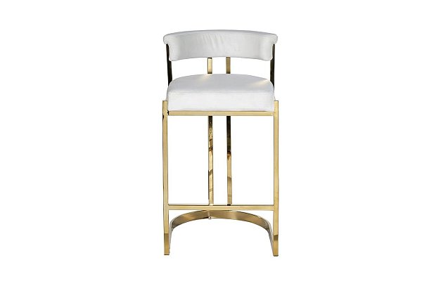 Стул барный светло-серый велюровый (золото) Garda Decor GY-B8216GOLD-LG