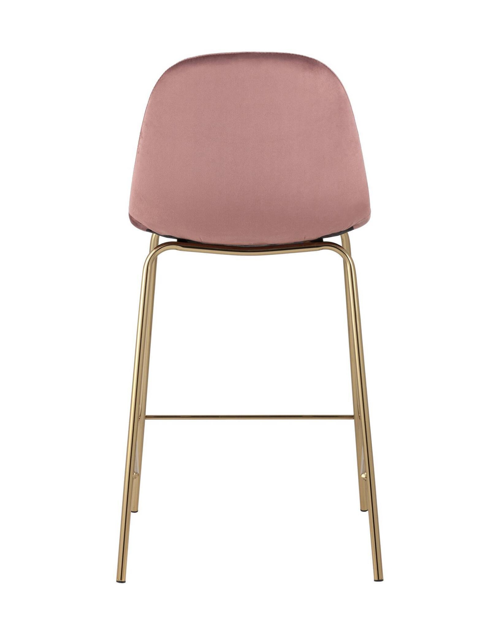 Стул полубарный Валенсия велюр розовый золотые ножки Stool Group