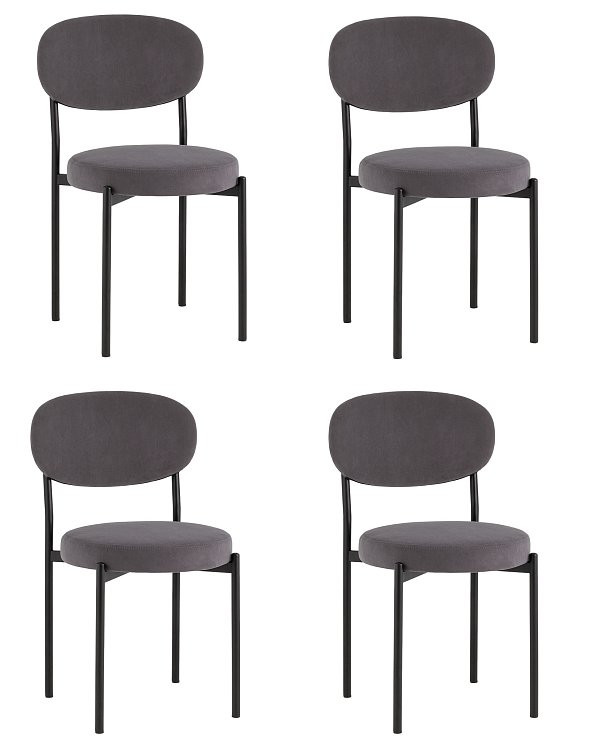 Стул Бриф SN велюр тёмно-серый, 4шт./уп. Stool Group