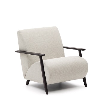 Кресло Meghan из жемчужного шенилла с массивом бука в отделке венге La Forma (ex Julia Grup)