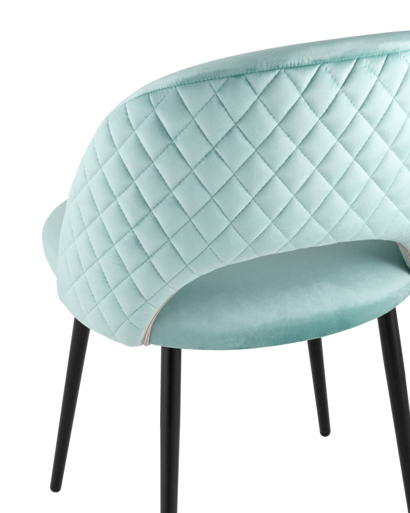 Стул Меган велюр с ромбами пыльно-голубой Stool Group