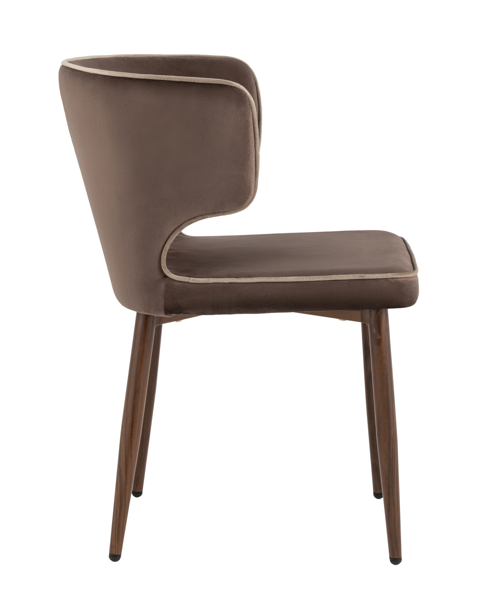 Стул Матео с кантом велюр коричневый ножки дерево Stool Group