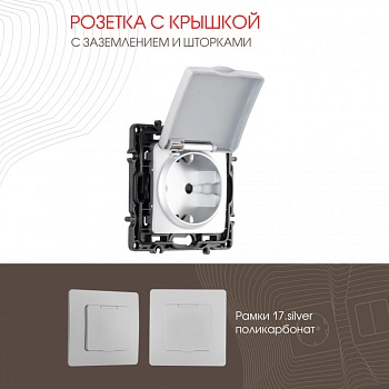 Розетка Arte Milano 217.41-1.silver