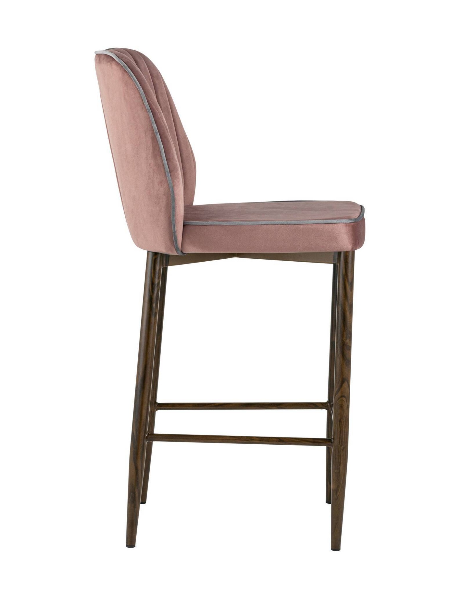 Стул полубарный Лоренс велюр пыльно-розовый Stool Group
