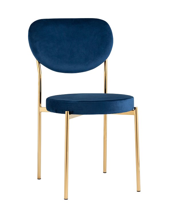 Стул Барбара NEW велюр королевский синий золотые ножки Stool Group