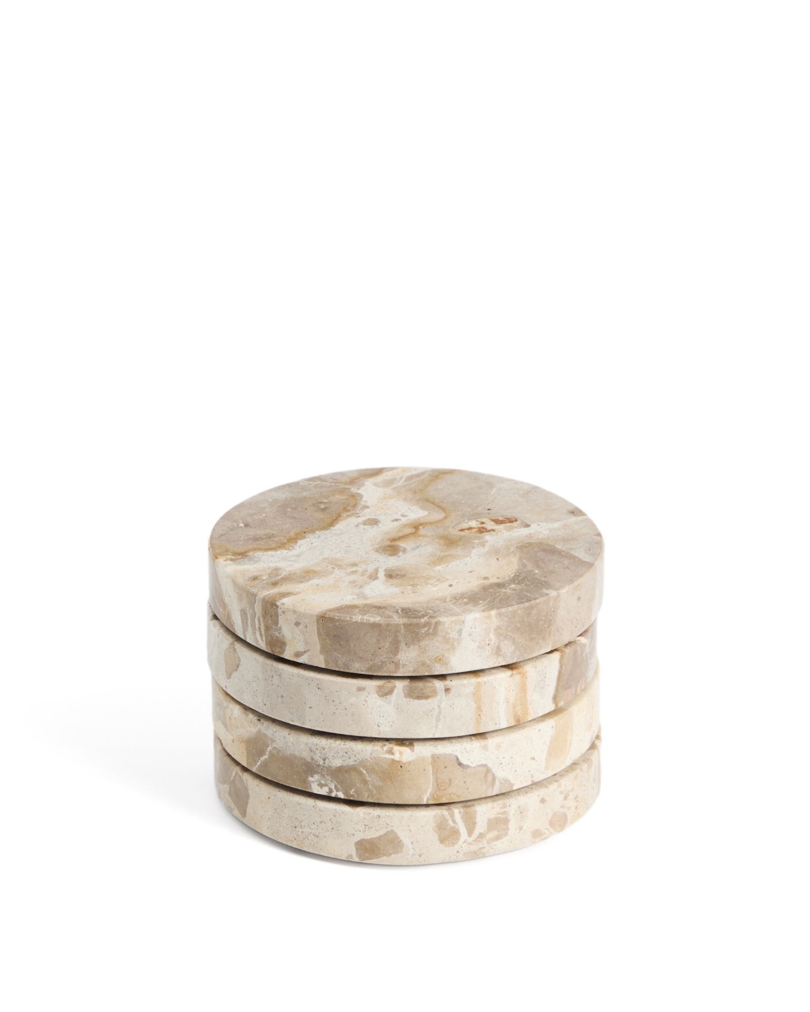 Набор из 4 круглых подставок Malder из бежевого мрамора La Forma 451189