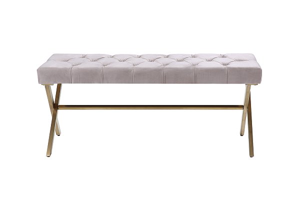 Банкетка велюровая бежевая Garda Decor N-2133BANK-BEG