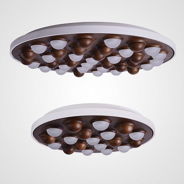 Потолочная люстра PIE D60 White/Dark wood by ImperiumLoft