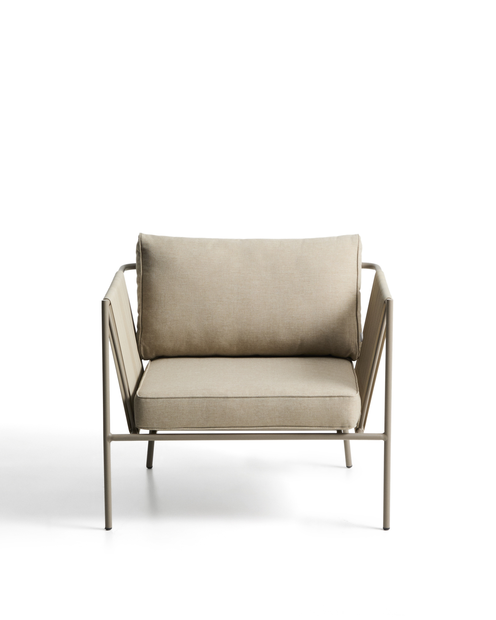 Уличное кресло Zivia из веревки цвета экрю и стали таупе 178 см La Forma 482369