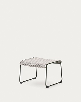 Подставка для ног Maurina из зеленой стали и серо-бежевым шнуром La Forma (ex Julia Grup)