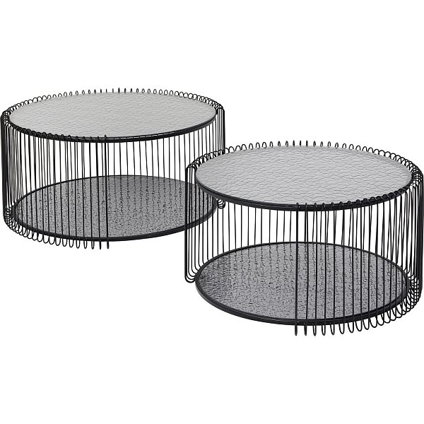 Стол кофейный Wire Double Black Bubble (2 шт.) KARE 87819